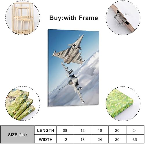 YBHF Poster Avion militaire Rafale Fighter - Décoration murale rétro esthétique - 20 x 30 cm - Style sans cadre - Nail Gallerys