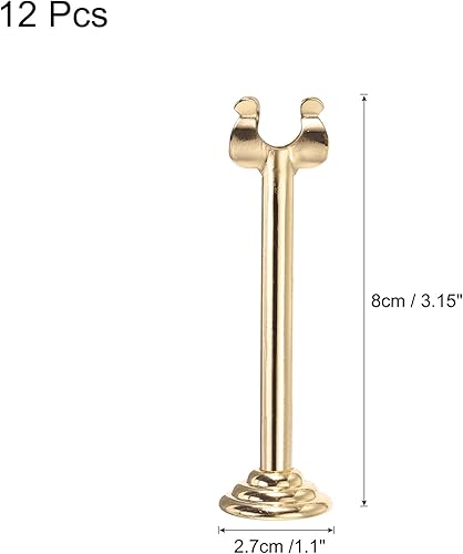 sourcing map Lot de 12 supports de numéro de table de 8,9 cm pour cartes de table, porte-photos, supports dorés pour mariage, anniversaire de mariage, fête d'anniversaire - Nail Gallerys