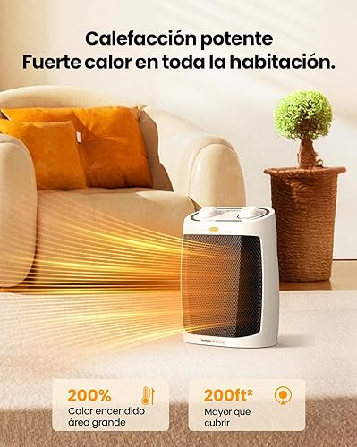 Chauffage d'appoint de 29cm, Chauffage Soufflant de 2000W,3 Modes,Chauffage Electrique Economique, Radiateur Soufflant Céramique PTC Sécurité,Petit Chauffage D'appoint (Blanc) - Nail Gallerys