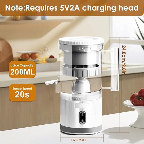 Presse Agrumes électrique,80W Extracteur De jus,Presse Agrumes électrique Portable USB Rechargeable Pour La Famille,Les Voyages Camping. Convient à Une Large Gamme Agrumes. - Nail Gallerys
