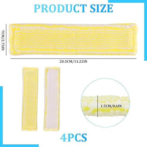 KOZOY Karcher WV2 WV5 WV6 Plus Lot de 4 tampons de rechange en microfibre Jaune - Nail Gallerys
