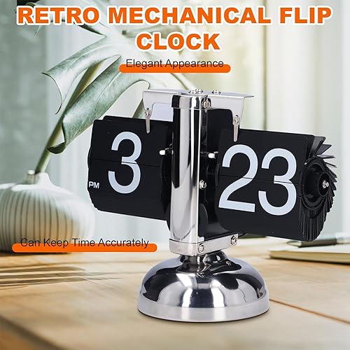 Horloge Digitale, Horloge mécanique Automatique à Rotation de Page alimentée par Batterie, Horloge à Rabat Rétro, Unique à la Mode Horloge Flip Flap pour Ornement de Bureau décor à la Maison de Bure - Nail Gallerys