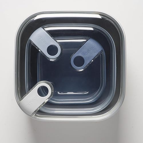 omada Design - Lot de 3 récipients alimentaires carrés hermétiques de 0,4-1 - 2 litres, boîte à lunch avec couvercle transparent - Ligne Pull Box - Nail Gallerys