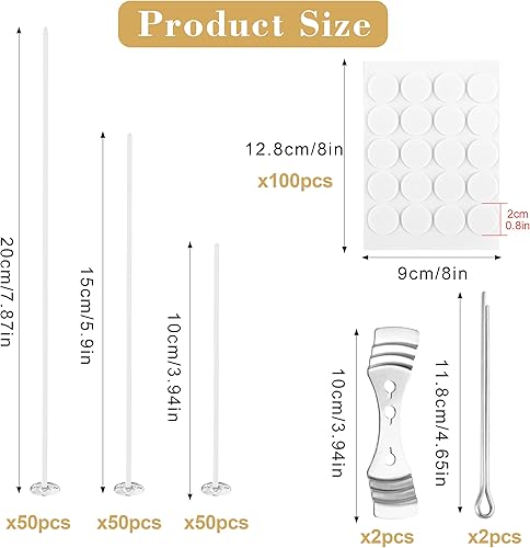 Meches Bougies 150pcs Mèche de Bougie Mèches Pré-Cirées en Coton Naturel avec 100 Mousse Autocollants et 2 Un Support Fixe Mèche pour Fabrication de Bougies DIY Bougies - Nail Gallerys