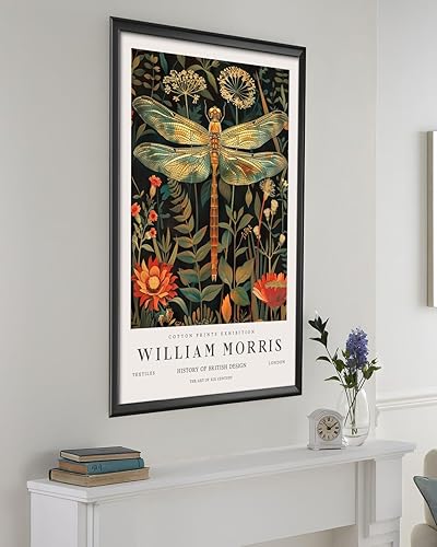 Impression libellule William Morris, impression d'exposition William Morris, poster William Morris, art mural, art textile, poster vintage (085b) A2 - Nail Gallerys
