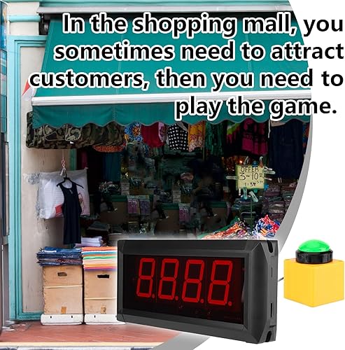 10 Secondes Minuterie de Jeu, Compte à Rebours LED Minuterie de Jeu avec Télécommande Minuterie de Jeu avec Buzzer Zone Visible de 20m AC 100-240V pour Magasin Supermarché Centre Commercial - Nail Gallerys