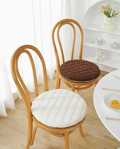 Générique Coussin de Chaise Lavable avec Fermeture éclair, Coussinets de SièGe Doux Rond Non Glissant, pour Salle à Manger Jardin Cuisine ExtéRieur IntéRieur 2PCS(Green,35cm) - Nail Gallerys