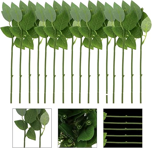 NEUSID Lot de 24 tiges de roses artificielles en plastique pour bouquets de bricolage, décoration de fête de mariage - Nail Gallerys