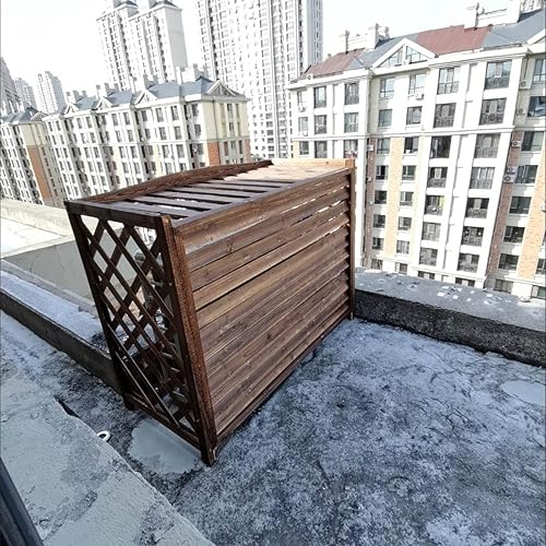 Support De Climatiseur En Bois, Bois Massif Cache Climatiseur Extérieur, Couvertures De Climatisation Extérieure, Couvercle De Protection Pour Climatiseur, Imperméable, Anti-UV (Size : 86x35x80cm) - Nail Gallerys