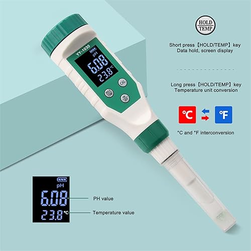 WOOXGEHM Ph Mètre Alimentaire Numérique, Testeur de Ph pour Contrôle Par Application Smartphone, Ph Mètre Numérique pour la Production de Vin et de Bière, Testeur de Ph Étanche - Nail Gallerys