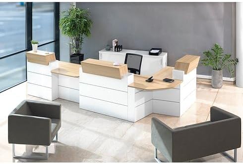 Banque d'accueil haute droite L 120 x H 110 cm - Sunday - chêne clair - Nail Gallerys