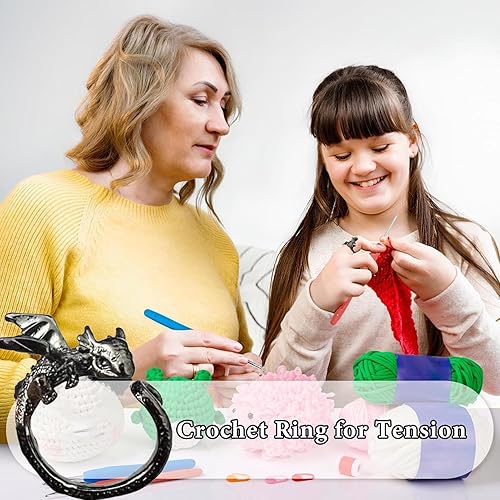Anneau De Fil De Dragon - Anneau De Tension À Tricot Au Crochet Réglable, Anneau De Doigt Dragon Élégant Pour Contrôle Du Fil | Dragon Tricoting Guide Ring Pour Les Projets De Crochet, Accessoire De G - Nail Gallerys