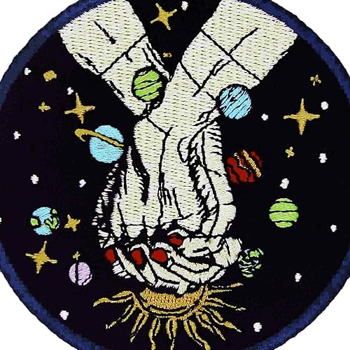 Patch brodé en forme de Ensemble pour toujours dans le vaste univers, à coudre ou à coller avec fer à repasser - Nail Gallerys