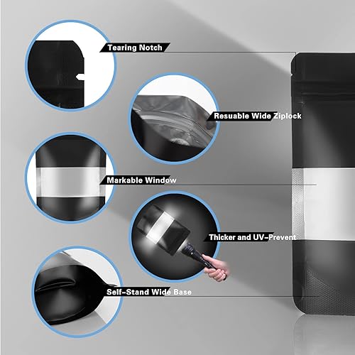 100 Sachets Refermables Zip, Mylar Sachet Anti Odeur 10 * 15 cm Pour l’emballage et la Conservation des Objets - Nail Gallerys