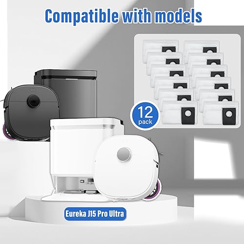 iAmoy Sacs à poussière de rechange pour aspirateur Eureka J15 Pro Ultra – Lot de 12, capacité 3L, haute capacité d’absorption de poussière - Nail Gallerys