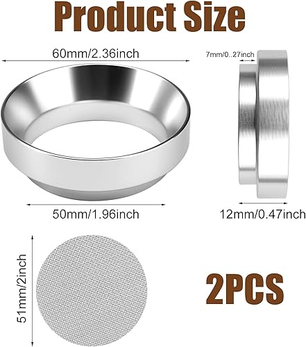 51mm Anneau de Dosage de Café, Entonnoir Café Magnétique Anneau de Dosage en Aluminium, Magnétique Bague De Dosage De Café, Entonnoir de Dosage à Expresso, pour Barista, Maison, Café (Argent) - Nail Gallerys