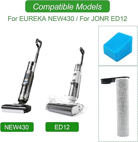 DianSung Brosse à rouleau + filtre pour Eureka NEW430, pour JONR ED12 aspirateur sec et humide pièces de rechange, ensemble d'accessoires 2 rouleaux de brosse + 2 filtres - Nail Gallerys