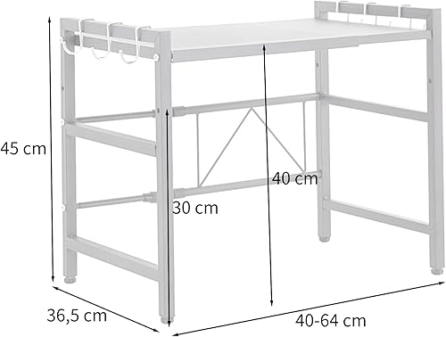 SHISHI Support à Micro-Ondes en Métal et Bois, 2 Niveaux, Étagère de Cuisine Comptoir, Étagère Rangement Cuisine, Organisateur de Rangement, 57×38×38 cm - Noir - Nail Gallerys