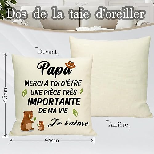 Crahalen Cadeau pour Papy - Housse Coussin 45cm*45cm - Idée Cadeau Fête des Pères, Anniversaire, Noël pour Papi et Mamie - Nail Gallerys