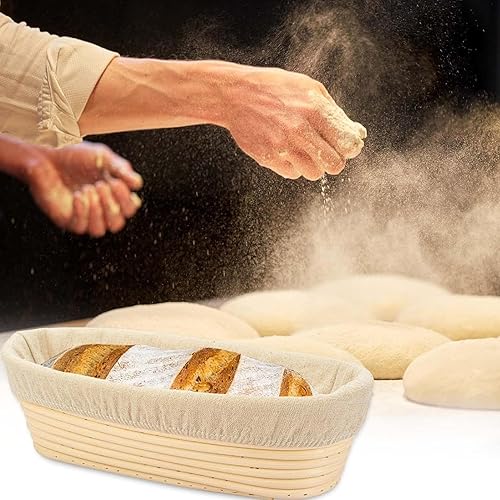 Panier À Levain, Panier À Pa-in Avec Doublure, Panier De Cuisson Ovale Au Levain, Panier Banneton Brotform En Rotin Pour Pa-in Et Levain, Outil Pour Pâte À Pa-in, Farine, Levain - Nail Gallerys
