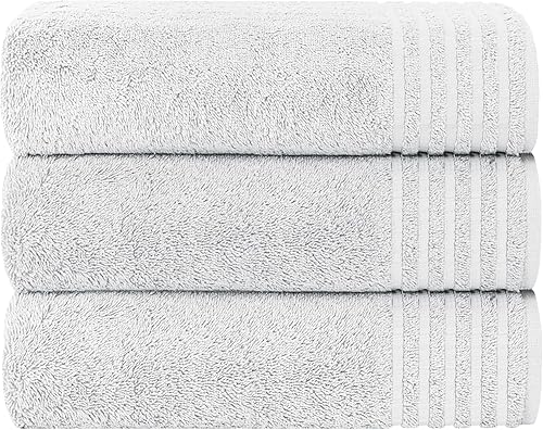 LIZZIE JACOBS Monaco Lot de 3 draps de bain de 500 g/m² en coton égyptien filé à l'anneau, super doux, très absorbants, séchage rapide, qualité hôtelière, grande taille (vison) - Nail Gallerys