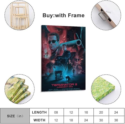 SAFHUER Terminator Poster du film 1 - Peinture décorative sur toile - Affiches murales et image d'art moderne pour chambre à coucher - 60 x 90 cm - Nail Gallerys