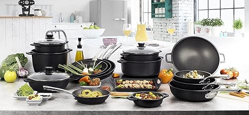 De Buyer - Poêle ronde antiadhésive CHOC EXTREME - Diamètre 32 cm -, Noir - Nail Gallerys