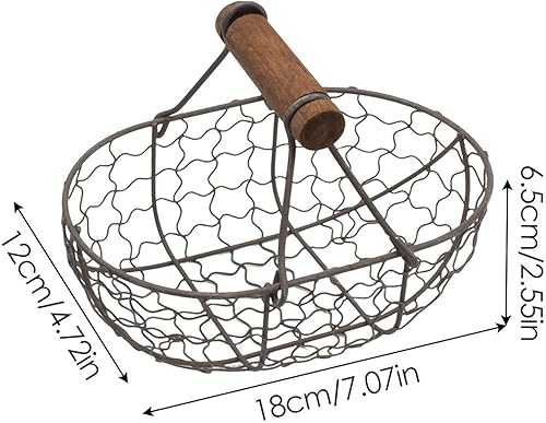 Panier D'oeuf Vintage, Porte-œufs En Métal Panier Métallique Avec Poignée, Panier À Oeufs En Métallique Avec Manche En Bois Panier De Collecte D'oeufs De Style Country ntage - Nail Gallerys