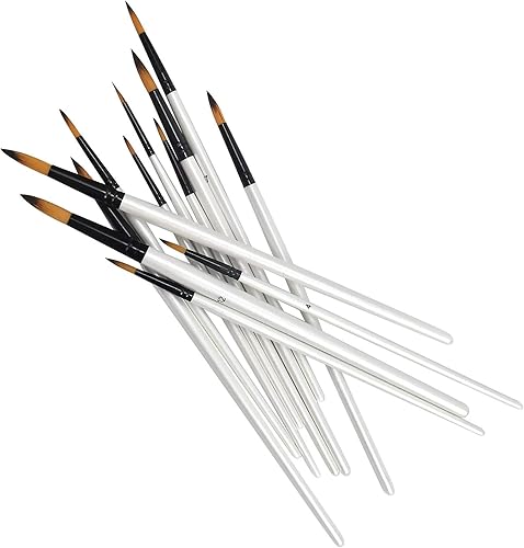 Chstarin 12 Pièces Pinceaux Peinture Professionnels pour Acrylique Huile Aquarelle Gouache et Nail Art, Pinceaux de Peinture Acrylique, Pinceau d’Art, Peinture Brosse pour Débutants et Professionnels - Nail Gallerys