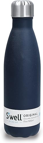 S'well Bouteille d'eau originale, Azurite, 500ml. La bouteille isotherme garde les boissons froides et chaudes - Bouteille d'hydratation en acier inoxydable sans BPA pour les déplacements. - Nail Gallerys