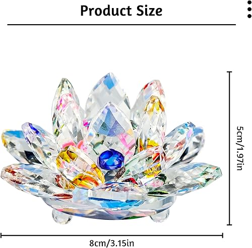 Cisolen Lotus Crystal Crystal Verre Lotus Fleur Cristal Coloré Fleur de Lotus Ornements Décoration de Maison Artisanat Mariage - Nail Gallerys