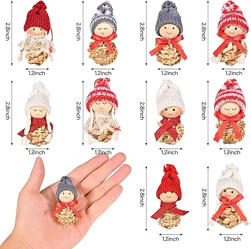 Pendentif de Paille de Noël Gnomes Decoration de Noel pour Sapin, Edonkvi Lutins de Suspension Noel Faite à la Main, Petit Ange Paille Decoration Noel Sapin - Nail Gallerys