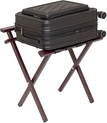 Mabel Home Porte-bagages pliable en métal avec sangles en nylon, 5 modèles et 3 couleurs, pour hôtel, chambre d'amis, placard (300 Bordeaux) - Nail Gallerys