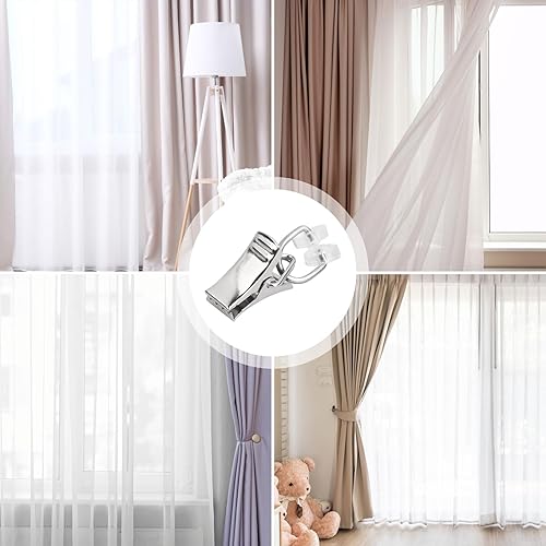 50 Pièces Pince pour Rideaux, Pinces Antidérapantes pour Rideaux Argentés, Petite Pince à Rideau, Attache Rideau pour Draperie, Pince Rideau Douche, Photo - Nail Gallerys