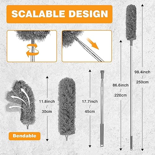 Long Handle Gutter Cleaning Brush, Multifunctional Dust Removal Tool for Gutters and Roofs, Splicing Gutter Guard Cleaner with Extendable Design for Easy Roof and Outdoor Maintenance - Nail Gallerys
