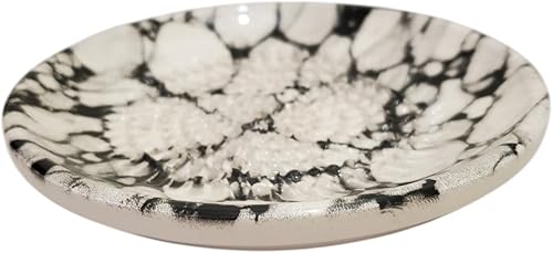 AMRAMI® Assiette à râper en céramique faite à la main pour l'ail et le gingembre avec pinceau méditerranéen - Nail Gallerys