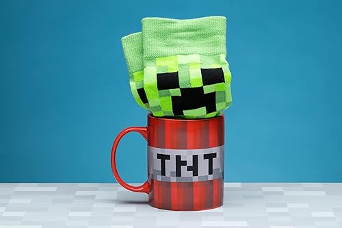 Minecraft Set Cadeau Tasse & Chaussettes Tasse en Céramique & Chaussettes Unisexe Officielles, Cadeau Original pour Gamers - Nail Gallerys