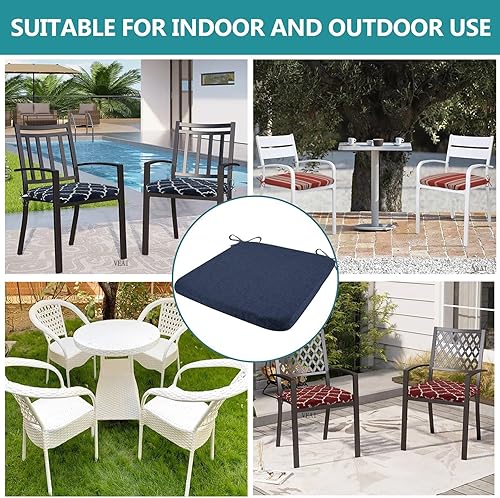 Lot de 2/4 Jardin Imperméable à L'Eau Coussin De Chaise avec Attaches, Intérieur / Extérieur Coussin De Siège, pour La Cuisine, Le Bureau, Le Patioet Les Chaises De Jardin(#2,50x47cm/19.6x18.5in (4pcs - Nail Gallerys