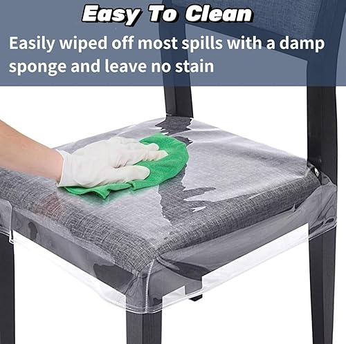 huanghqWanJia Lot de 2 housses de chaise en PVC transparent, résistantes aux taches, imperméables, faciles à nettoyer, amovibles et réutilisables - Nail Gallerys