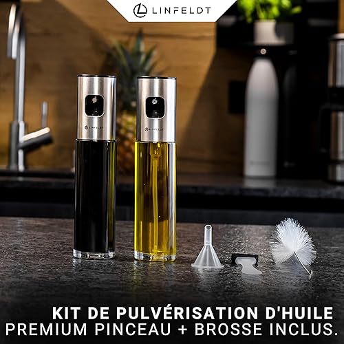 LINFELDT® Lot de 2 pulvérisateurs d'huile d'origine pour huile de cuisson,Vaporisateur d'huile,Vaporisateur d'huile de cuisson - Nail Gallerys