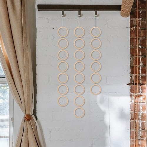 SuPVOX Lot de 50 anneaux d'attrape-rêves en bois de bambou Anneaux en métal ronds Anneaux macramé pour attrape-rêves DIY artisanat 7,5 cm - Nail Gallerys