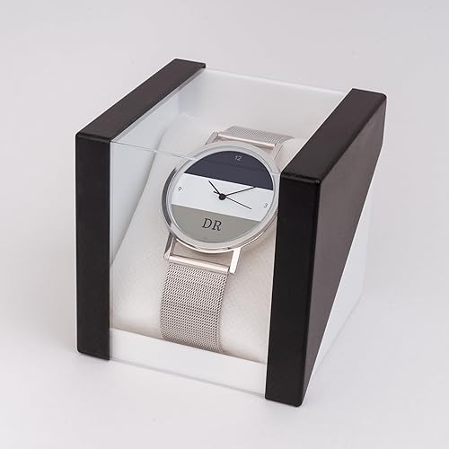 Wanapix | Montre Personnalisée avec Photo et Texte | pour Femme et Homme | Sangle Réglable en Maille d'acier Inoxydable | Cadeau Original | Analogique | 3,3 Ø cm - Nail Gallerys