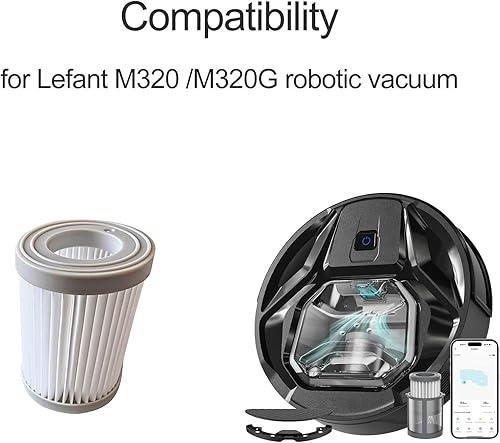 Lot de 3 filtres de rechange lavables pour aspirateur robot Lefant M320/M320G - Nail Gallerys