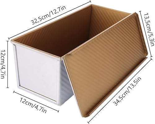 FWEEK Moule Pain de mie Avec Couvercle - 1000 g - Anti-adhésif Moule à Pain pour Toasts, Sandwichs, Gâteaux - Nail Gallerys