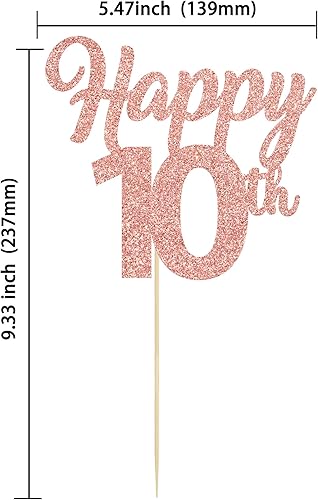 Lot de 3 décorations de gâteau « Happy 45th » à paillettes or rose - Numéro 45 - Pour anniversaire de mariage - Fournitures de fête - Nail Gallerys