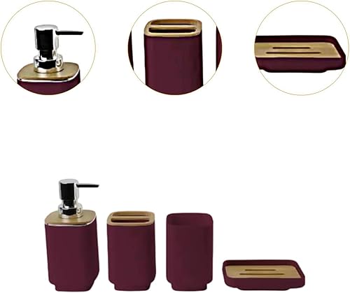 JISADER 4 pièces Accessoires de salle de bain ensemble Drain Soap Plat Practical Modern Salle de salle de bain Set Farmhouse for Momening Office Gift, Bleu Foncé - Nail Gallerys