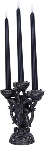 Nemesis Now Baphomet Candélabre avec bougies électriques en résine moulée dans la plus fine résine peinte à la main Noir - Nail Gallerys