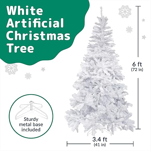 Prextex Sapin de Noël Dense de 180 cm de Qualité Supérieure avec 1200 Branches - Sapin de Noël Artificiel 180 cm Canadien - Sapin Artificiel 180 cm avec Support en Métal, Léger et Facile à Assembler - Nail Gallerys