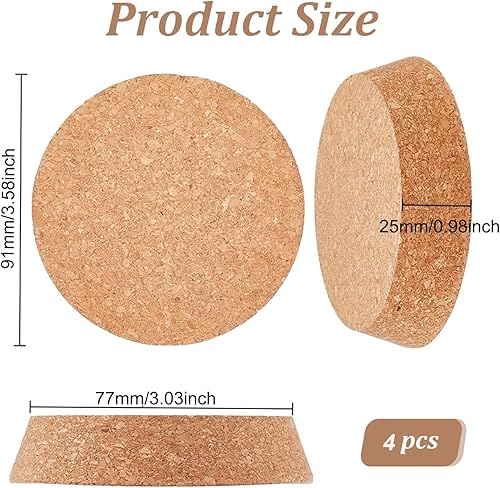 Bhina 2 Pièces 100mm Bouchons de Bouteille en Liège Grands Couvercles en Liège pour Bouteille Bouchons en Bois Doux Naturel pour Bouteille de Vin Poterie Bouteille en Verre de Bière, 25mm Dick (10cm) - Nail Gallerys