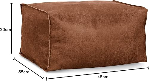 Lounge Pug, Pouf Repose Pied, Cuir Vintage Camel - Nail Gallerys